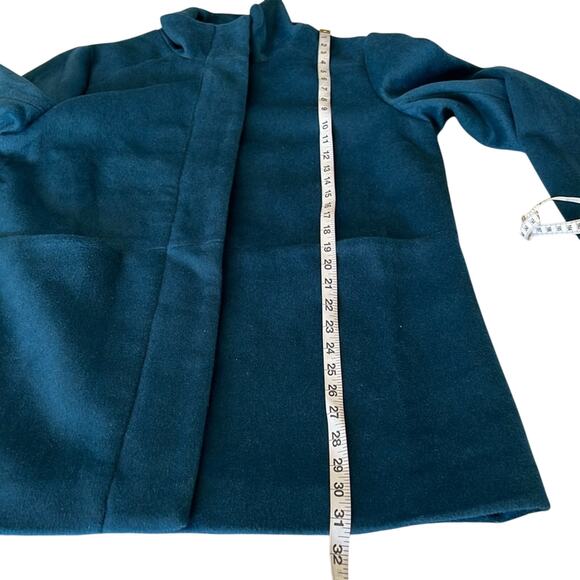 Time for Me Teal Blue Coat Mid Weight Winter Lined Zipper Woman Size Large - Picture 10 of 13